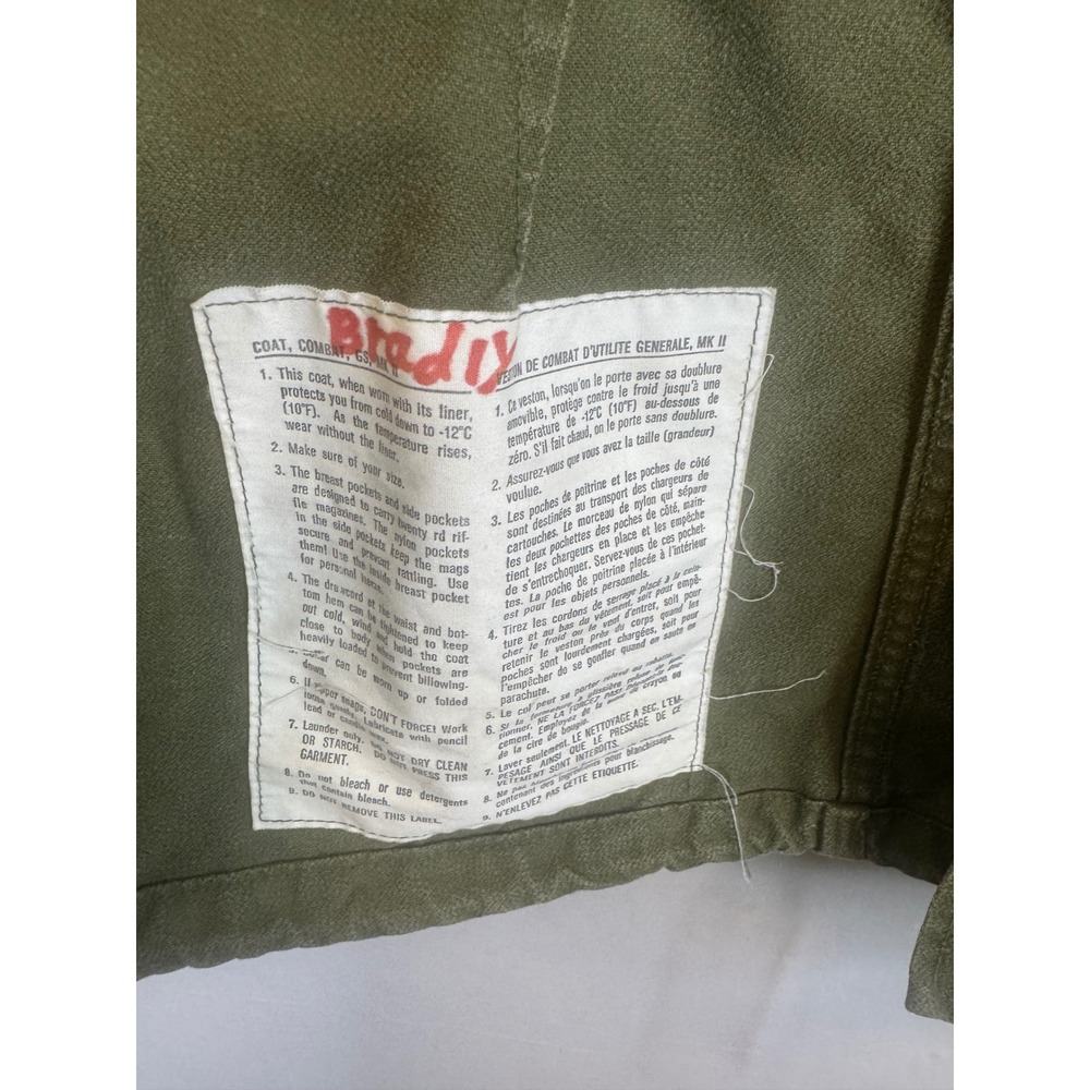 Vintage 1989 Canadian Military OG 107 MK II Combat Coat Field Jacket Green 6346 - Picture 7 of 13